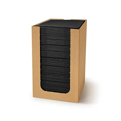 Bild av PAW Airlaid cocktailservetter (20 x 20 cm) I 100 stycken enfärgade tygliknande elegant bordsdekoration HoReCa För tillfällen som bröllop, fester, jul Unicolor: svart