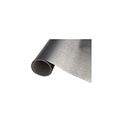 Bild av d c fix självhäftande film metallic platino stålgrå folie vattentät realistisk dekoration för möbler, bord, skåp, dörr, köksfronter möbelfolie dekorativ tapet 45 cm x 1,5 m