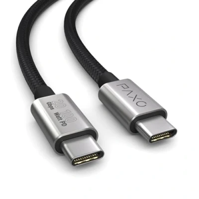 Bild av 2m USB C kabel till C, 20 Gbps dataöverföring, 100W 20V/5A PD 3.0 snabbladdningskabel, 3.2 Gen2 x 2, DP Alt Mode 4k @ 60 Hz video, bildskärm, svart