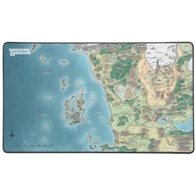 Bild av Konix Dungeons &amp; Dragons Musmatta XXL 80 x 46 cm för PC Gaming halkfri bas Faerun kortmönster