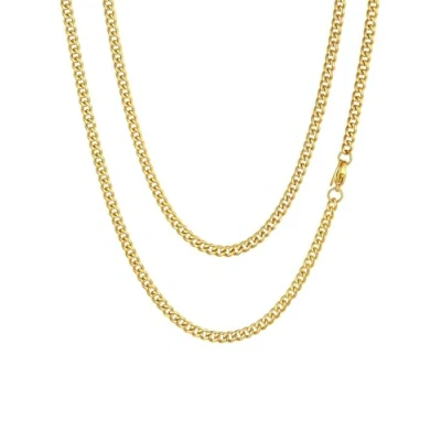 Bild av ChainsHouse länkkedja för män 3/6/9/12 mm rostfritt stål halsband, 46cm, Guldpläterad