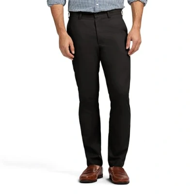 Bild av IZOD herr normal amerikansk chino platt framsida rak passform byxa, Svart, 34W x 32L