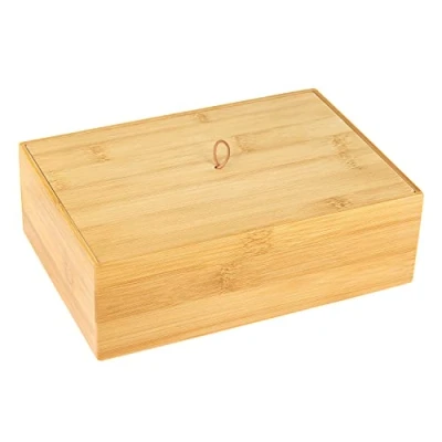 Bild av Schramm® Bamboo förvaringslådor med lock Rektangulär 3 olika storlekar Organiser Tidy Box, Storlek:22 x 15 7 cm