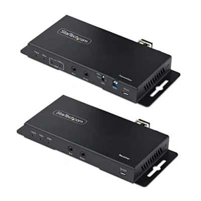 Bild av StarTech.com Spel 4K HDMI Fiber Extender vid 60Hz upp till 1 km (Monomod) eller 330m (senare) Optical LC HDR HDCP Ljudförlängning/RS232/IR Mottagare Sändare (ST121HD20FXA2)