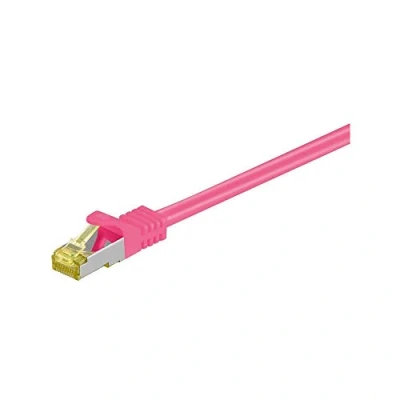 Bild av Pro RJ45 patch cord CAT 6A S/FTP (PiMF) 500 MHz with 7 raw cable magenta Rosa 5 meter
