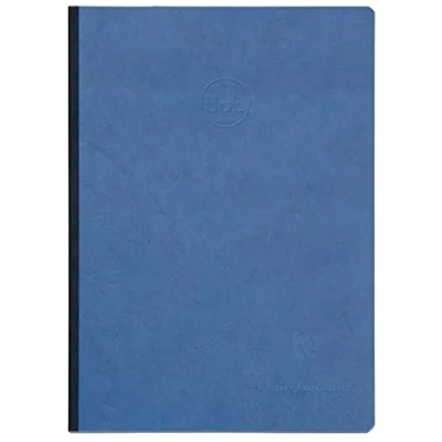 Bild av Clairefontaine 795434C En sydd anteckningsbok på baksidan blå A5 14,8 x 21 cm 192 sidor DOT vitt papper 90 g glansigt kort omslag i läder Ålder väska kollektion