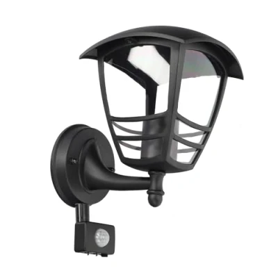 Bild av EDO Trädgårdsvägglampa med Rörelsesensor IMMA Black SENSOR Vägglykta Vägglampa Vattentät IP44 Utomhus Retro E27 Väggmonterad Trädgårdslampa Svart 40 W för Trädgård Terrass Garage Uteplats Veranda