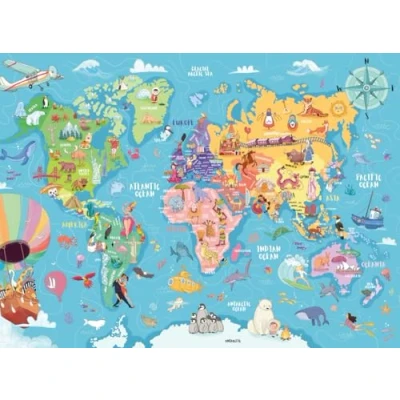 Bild av Ravensburger 13343 Dinosaurs Världskarta Pussel 100 bitar för barn från 6 år