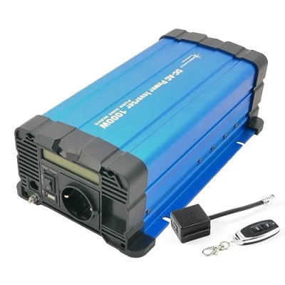 Bild av SOLARTRONICS spänningsomvandlare FS1000D 12 V 1 000 watt med display inverterare till 230 ren sinus LiFePO4/litium, bly, gel eller AGM batteri kompatibel USB fjärrkontroll