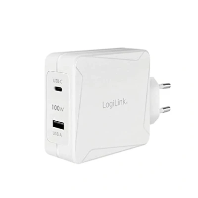 Bild av LogiLink GaN (Galliumnitrid) USB uttagsadapter, 1 x C med PD (PowerDelivery) &amp; A, överströms , överspännings kortslutnings överhettningsskydd