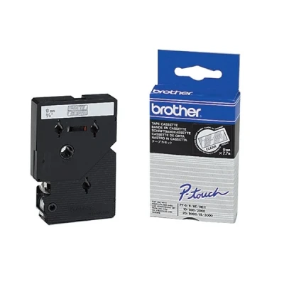 Bild av P Touch 2000 Brother TC 195 vit text transparent tejp 9mm x 7.7m (original)