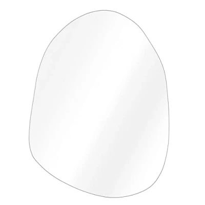 Bild av Navaris väggspegel stor utan ram dekorativ spegel 75 x 55 cm att hänga upp badrumsspegel hall WC asymmetrisk oval design