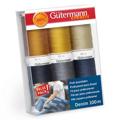 Bild av Sytrådsset Denim [ 100m 6 styck ] Gütermann creativ färgmix