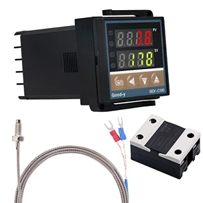 Bild av WANGCL Digital PID styrenhet intelligent termostat med 25A SSR relä K typ termoelement för elektrisk energi, kemisk industri, tankar Ugnar 0 1300 ℃