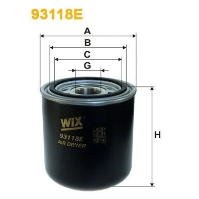 Bild av WIX FILTERS 93118E Dessicateur, système d&#039;air comprimé RENAULT TRUCKS: Manager, Midlum, MERCEDES BENZ: ATEGO 2, DAF: 95 XF