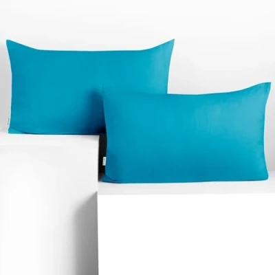 Bild av DecoKing 2 örngott 50 x 60 cm, jersey, bomull, dragkedja, cyan bärnsten