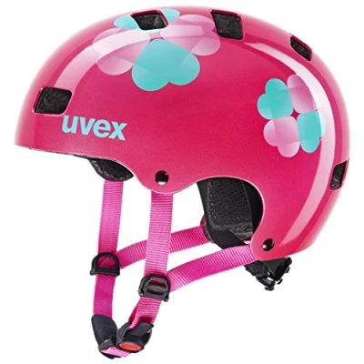 Bild av uvex kid 3 robust cykelhjälm för barn individuell justerbar passform tvättbar innerstoppning pink flower 51 55 cm