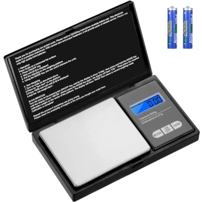 Bild av Aurora &amp; Tithonus Precisionsvåg för kök, 500 g/0,01 g, elektronisk köksvåg, fickvåg med LCD skärm, minidigital våg, tarafunktion smycken, te, kaffe