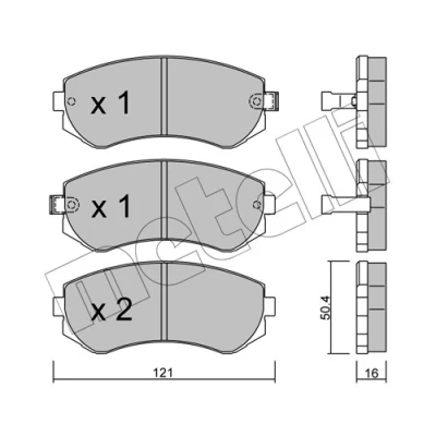 Bild av Bromsbeläggssats, skivbroms METELLI 22 0304 0