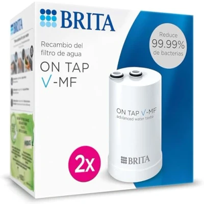 Bild av BRITA ON TAP V MF 2x vattenfilterpatron (600L) minskar de finaste mikropartiklarna, metaller och ämnen som påverkar smaken