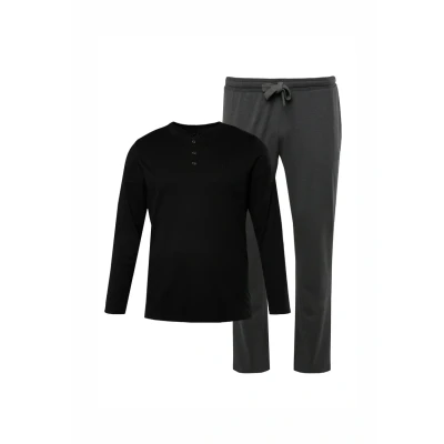 Bild av JP1880 SET Zweiteiler Henley Pyjamas, Storlek: 8XL, Black