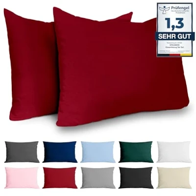 Bild av Dreamzie Kuddfodral 40x60 Renforcé Bomull (Set om 2) Burgundy Tätt vävd med 57 trådar/cm² Kudde 40 x 60 cm Oeko Tex certifierad