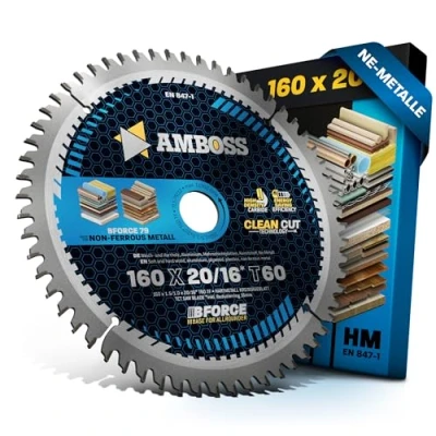 Bild av Cirkelsågklinga av hårdmetall 160 x 20 16 Z60 platt trapets för aluminium. reduceringsring 1620 mm, lämplig bl.a. Festool TS 55 F, TSC K, HK 55, HKC Bosch och Mafell.