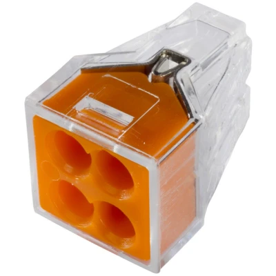 Bild av TOPPKLÄMMA 4 LEDARE ORANG/TRAN FK 1.5 2.5 EK 0.75 WAGO Beijerbygg Byggmaterial