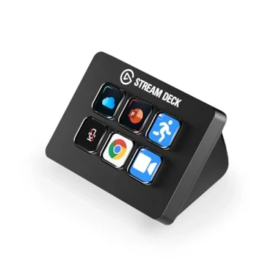 Bild av Elgato Stream Deck Mini styr Zoom, Teams, PowerPoint, MS Office med flera, öka produktiviteten sömlös integrering av vardagsappar, enkel konfigurering genvägar, kompatibel Mac och pc