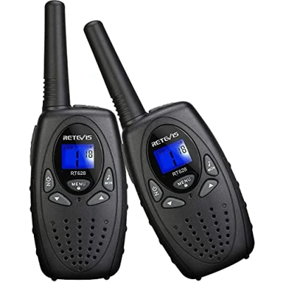 Bild av Retevis RT628 Radioapparat för barn, Walkie Talkie, PMR446 VOX lång räckvidd Woki Toki familj, Spy Kids vandring, trädgård (1 par, svart)