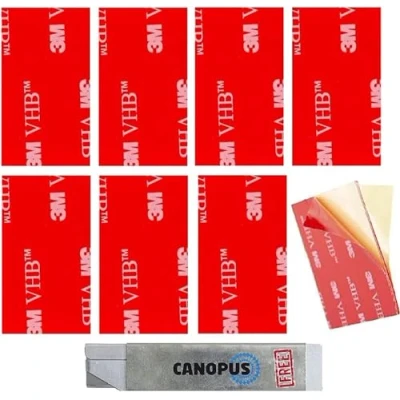 Bild av CANOPUS 3M Extra Stark Dubbelsidig Självhäftande Pads, VHB 4910, 8 st (25 mm x 50 mm) Vattentät Transparent Tejp för Bilregistreringsskylt, Heminredning