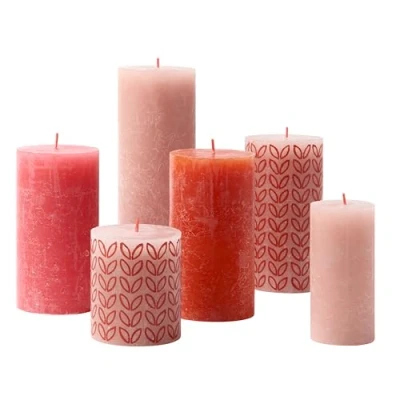 Bild av Bolsius Pillar Candles Set Rustic Poppy Sunset
