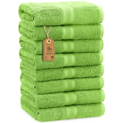 Bild av NatureMark 8 pack frottéhanddukar, 50 x 100 cm, 100% bomull, äppelgrön, cm