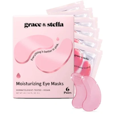 Bild av Grace &amp; Stella Prisbelönta Ögonmasker (Rosa, 6par) för Reducerade Mörka Ringar