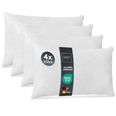 Bild av LILENO HOME Set om 4 kuddfyllning 40x60 cm 40C tvättbar innerkudde lämplig för allergiker polyesterkudde som soffkudde, sängkudde, cocktailkudde och kudde