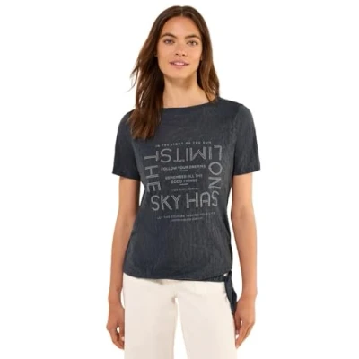 Bild av Cecil MIT Schmucksteinen Tshirt med print, Storlek: Large, Grau