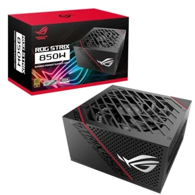 Bild av ASUS ROG Strix 850W Gold PSU, strömförsörjning (ROG kylflänsar, axial tech fläktdesign, dubbla kullager, 0dB teknik, 80 PLUS guldcertifiering, helt modulära kablar, 10 års garanti)