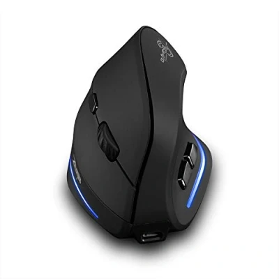 Bild av Zelotes Trådlös Mus,2400DPI Uppladdningsbar Vertikal Mus,6 Knappar Ergonomisk Mus, USB Datormus Wireless Mouse för PC,Mac