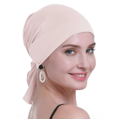 Bild av osvyo Bambu halsduk för kvinnor, håravfall, kemoterapi, cancer, förseglad förpackning, en storlek, babyrosa, One size