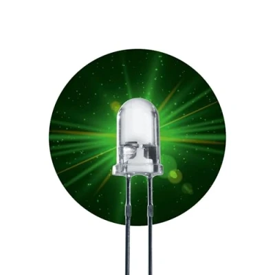 Bild av Lumetheus LED 5mm Färg Grön 50000 mcd 50 Stycken Lysdiod väldigt ljust 3V Diod 2 Pin LEDs
