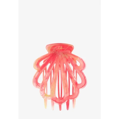 Bild av invisibobble Clipstar L Coral Hug (1 styck) platt hårklämma för kvinnor stort hårspänne tjockt hår bekväm och tryckfri yoga, resor sömn säkert grepp i alla lägen