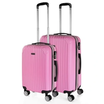Bild av ITACA Ställ Rese resväskor 4 hjul Vagn Set 2. ABS. Stel och lätt. Hantera handtag Hänglås. Liten hytt Låg kostnad medium Extensible., Rosa