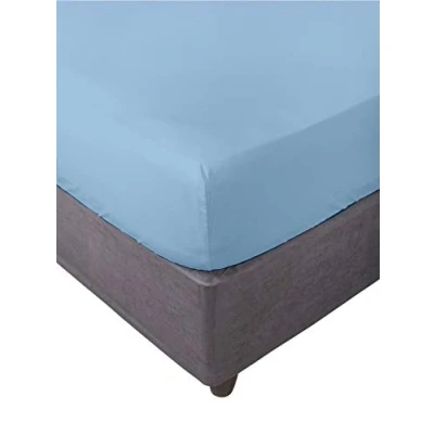 Bild av Lakan, elastisk, mjuk, bekväm, anti pilling. Bomull 50% polyester. Himmelsblå. 135 x 200 cm