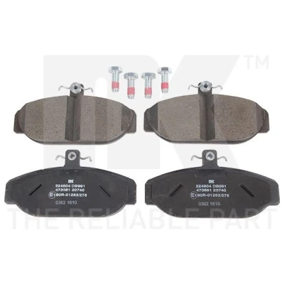 Bild av MEYLE 025 212 3316 Jeu de plaquettes frein ORIGINAL Quality Essieu avant contact signal d&#039;usure exclu avec tôle anti bruit VOLVO: 740 Break