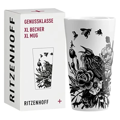 Bild av RITZENHOFF 3741001 kaffekopp XL 500 ml serie njutningsklass nr 1 porslinsmugg med fågelmotiv designerstycke