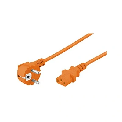 Bild av Goobay 95289 kall apparater anslutningskabel vinklad, 3 m, orange, skyddskontaktkontakt (typ F, CEE 7/7) &gt; enhetsuttag C13 (IEC anslutning)