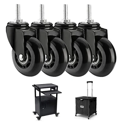 Bild av 75mm Tystgående Svängbara Hjul Med Broms (last 200kg / 4 Delar), Tunga Vagnar Hjul, Ersättningsmöbelhjul, Bult M8, M10, X25mm(Size:M8*25mm,Color:4 Swivel)