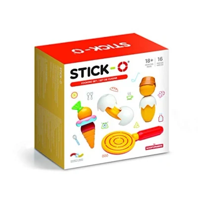 Bild av Stick O magnetiska byggklossar för barn 1+ år Kreativa byggleksaker Pedagogiska leksaker med magnet Matlagningskompisar flickor Pojkar Montessori 16 delat set