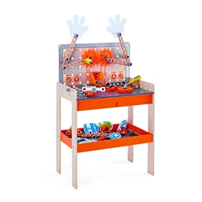 Bild av Hape Deluxe Scientific Workbench, Wooden Inventor’s Experiment Building Set, 79 Piece Workshop for Kids,49 x 30 77,5 cm
