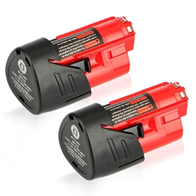 Bild av Waitley 2 x M12 12 V 3 Ah ersättningsbatteri för Milwaukee Li ion batteri 48 11 2411 2440 2402 verktyg